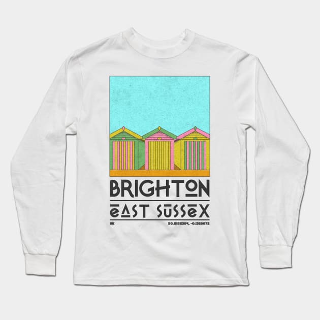 Brighton Retro Travel Long Sleeve T-Shirt by JDP Designs